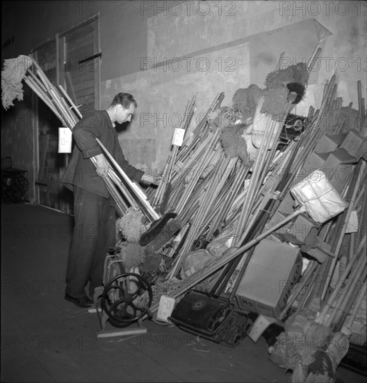 Swiss donation delivering sewing machines, 1945.