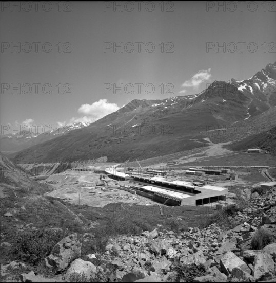 Entry to Grand-Saint-Bernard tunnel, Bourg 1963.