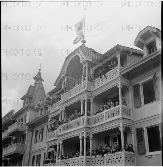 Children on the balconys of the children's home.