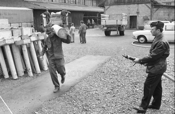 Storage of fireworks for Seenachtsfest, Zurich 1969.