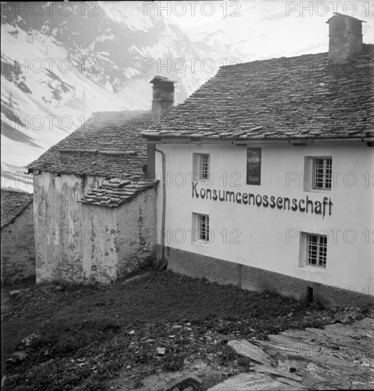 Walser village Bosco Gurin; cooperative society building; 1956.
