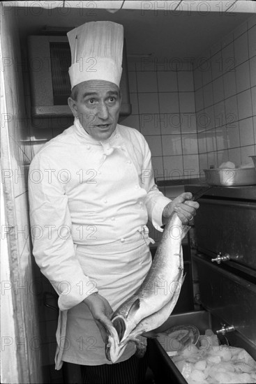 Gstaad; Jolidon, cook in the Palace Hotel; 1967.