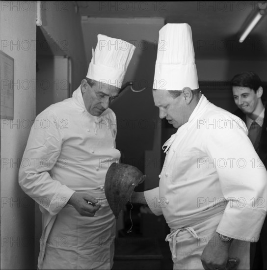 Gstaad; Ernesto Schlegel, chef in the Palace Hotel; 1967.