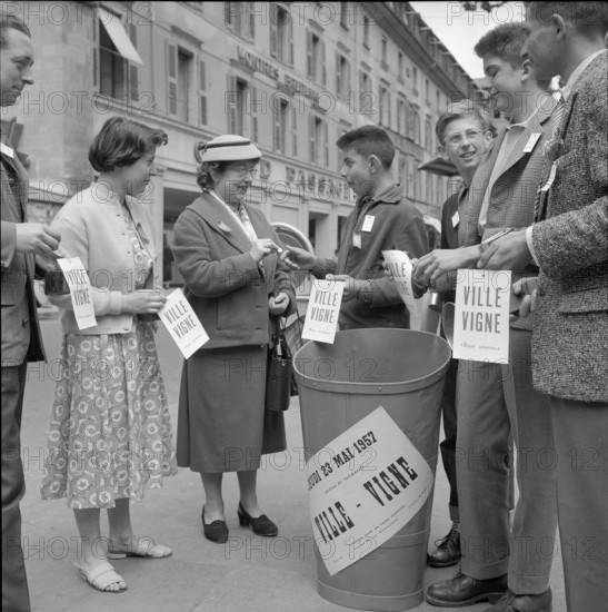 Waadtland relief action Ville Vigne in Geneva, 1957.