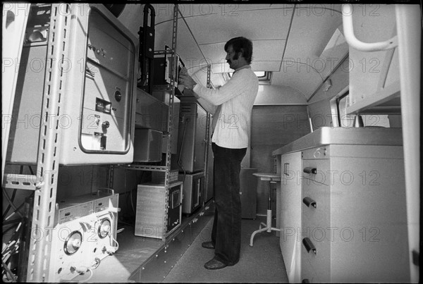 Monitoring car doing measurement of air pollution, 1973.