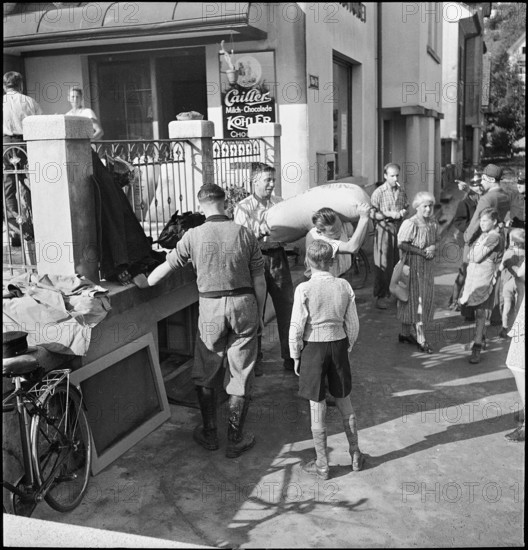 Flood in the Sihltal, 1942.