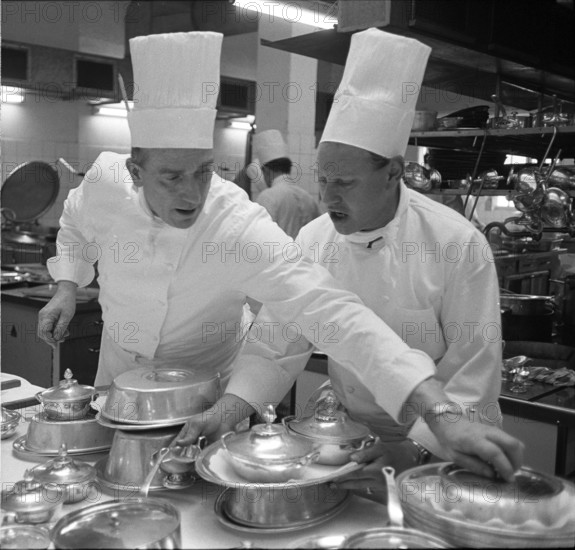 Gstaad; Ernesto Schlegel, chef in the Palace Hotel; 1967.