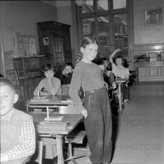School girl in trousers, Zurich 1956.