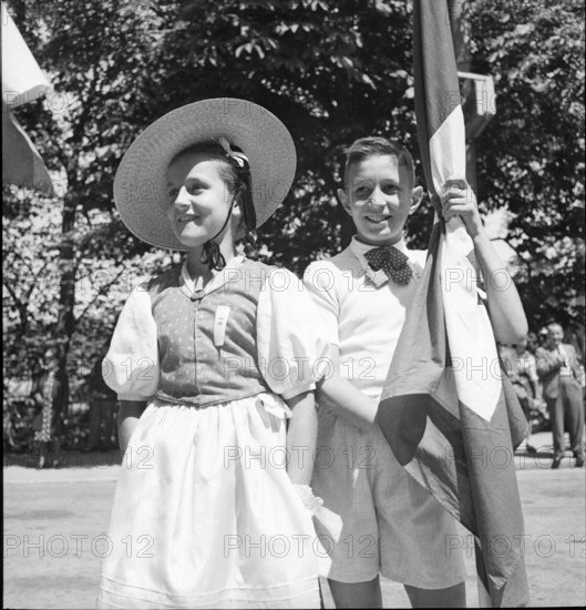 Girl and boy, Lausanne 1942.