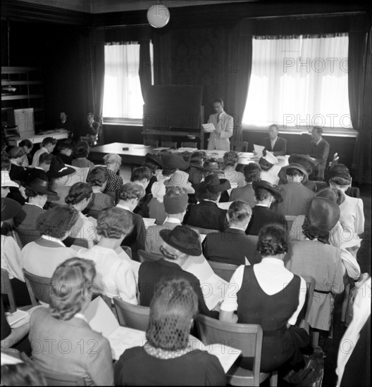 Women being on training; 1944.