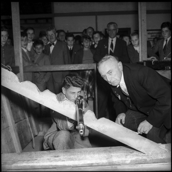 Boy shooting competiton in Zurich, 1954.