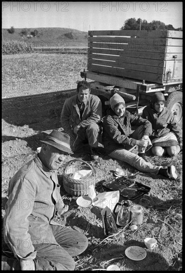 Farming people taking a break, 1972.