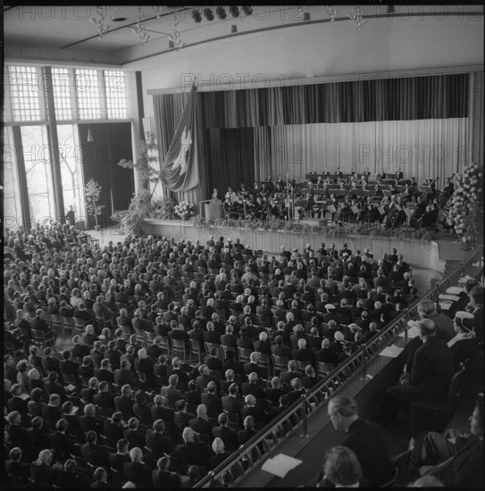 100 years ETH 1955: Celebration in Kongresshaus Zurich.