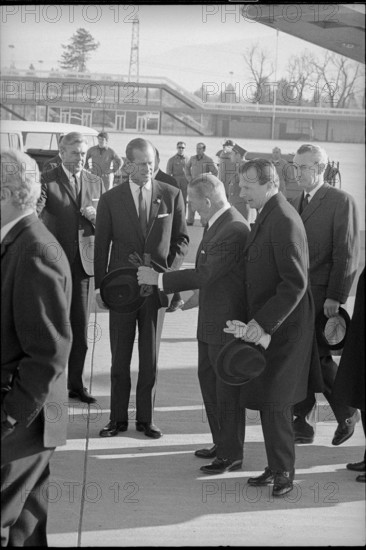 Officials greeting the Prince.