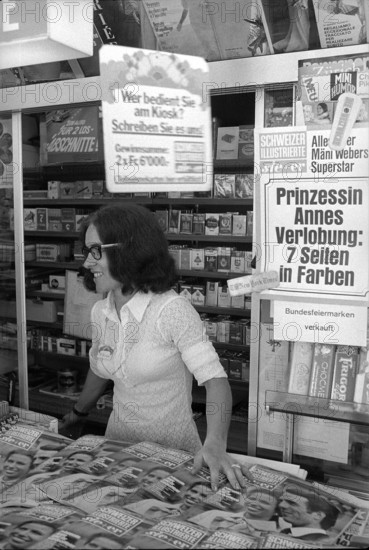 Zurich, kiosk sales assistant; 1973.