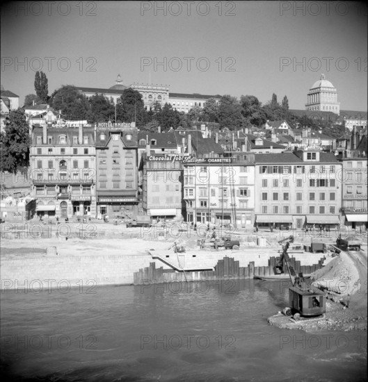 Reconstruction Work at the Limmatquai, 1950.