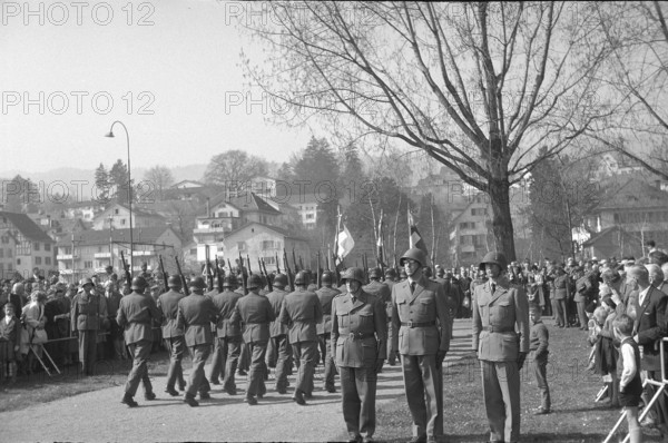 Handing over of flags to fusiliers, Zurich 1961.