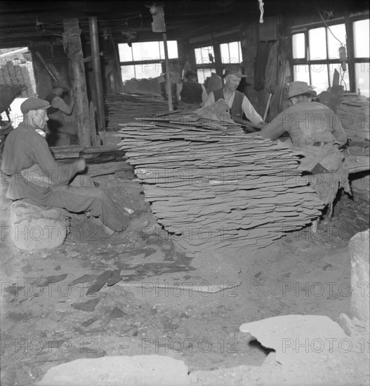 Termen, Slate mine in the Valais; 1946.