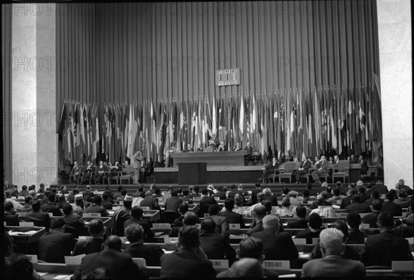Jean Moeri, chairman of the 50th general meeting of ILO, 1969.