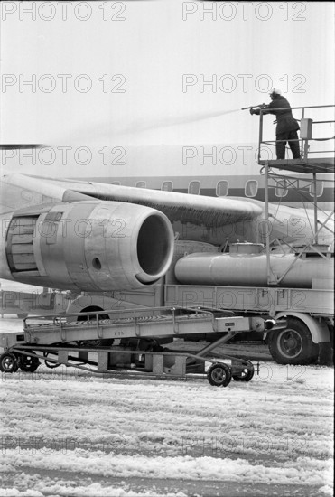 Zurich Kloten Airport in the snow, 1969.