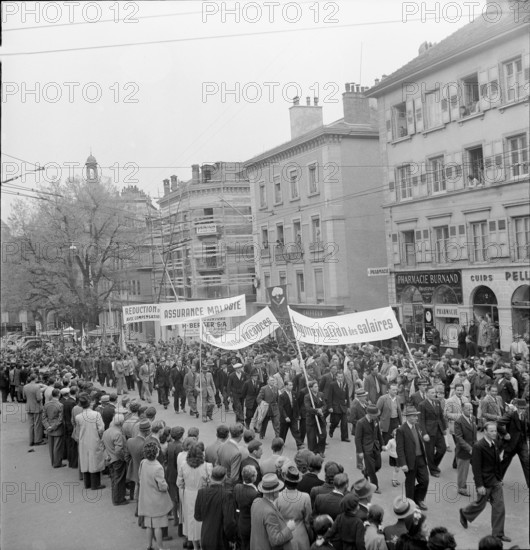 May Day rallies in Lausanne 1947.