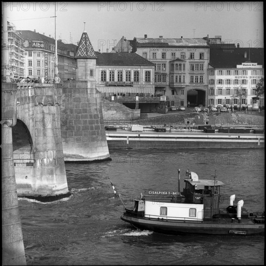 Mittlere Brucke and Cafe Spitz, Basel, 1963.