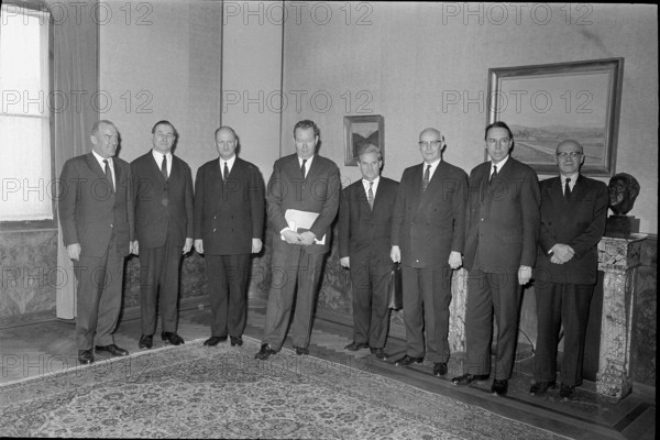 All Members of Federal Council and federal chancellor Charles Oser; 1966.
