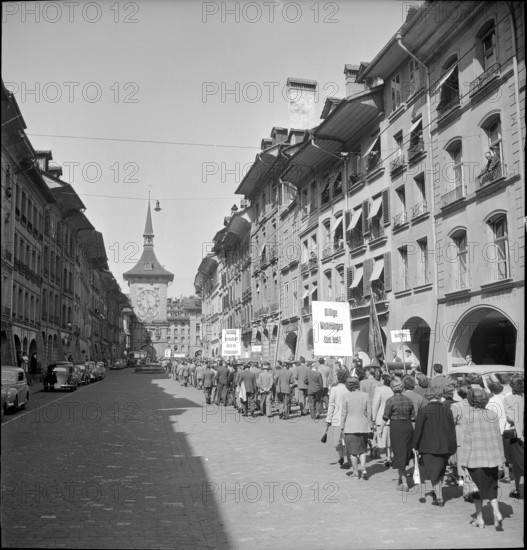 May Day demonstration downtown Berne 1952.