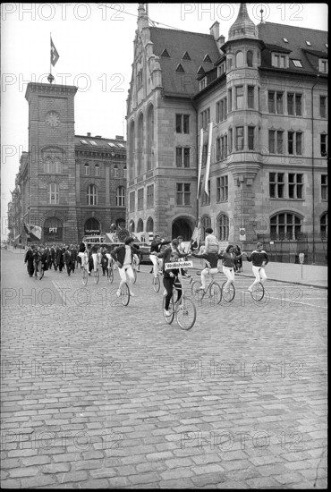 Bikers at town hall: May Day rallies, Zurich 1971.