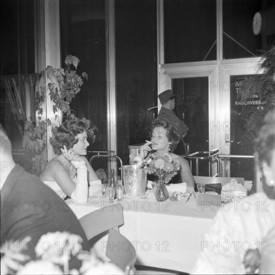 Women at ball, official opening of airport Zurich-Kloten 1953.