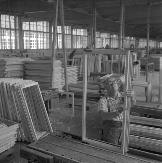Production of window frames, 1959.