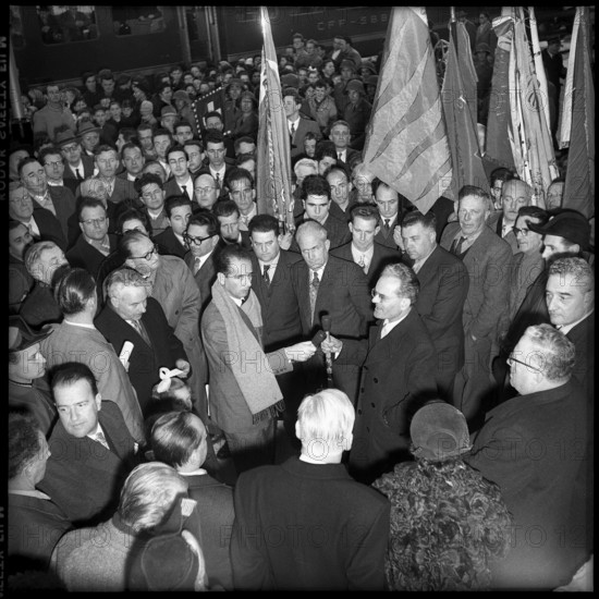 Federal councillor Giuseppe Lepori in Ticino, one day after his election; 1954.