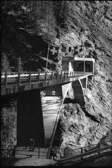 San Bernardino road in Viamala ravine 1967.