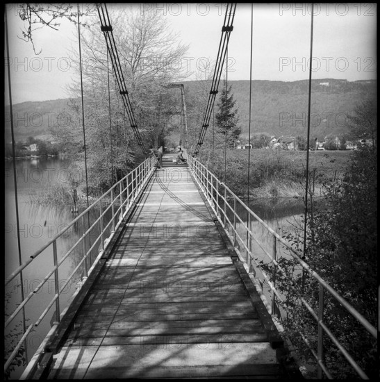 Nidau, renovated suspension bridge; 1960.