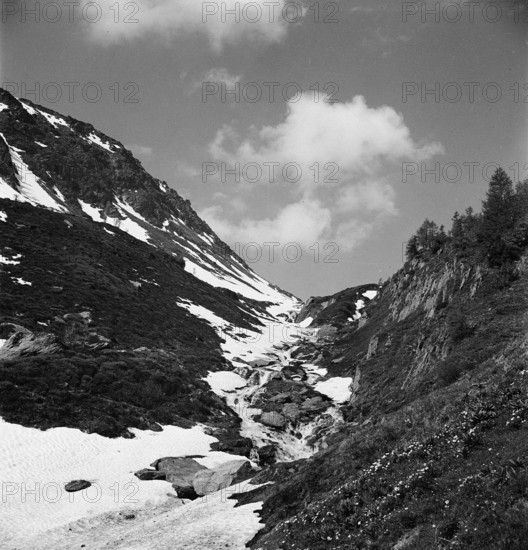 Mountains in the Loetschental, 1941.