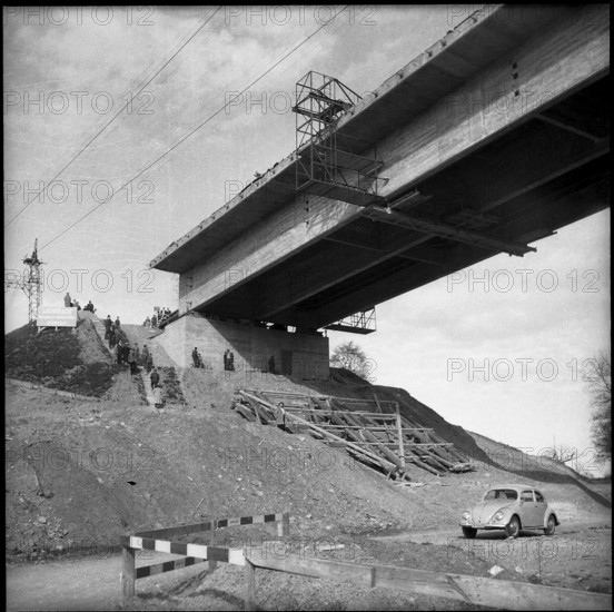 Weinland bridge under construction; 1957.