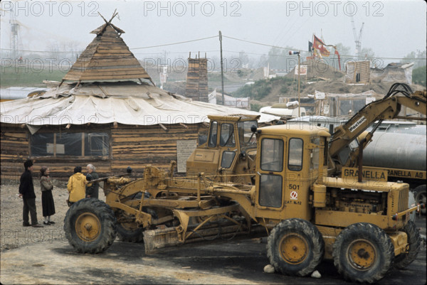 Squatting of the construction site of the nuclear powerplant Kaiseraugst 1975.