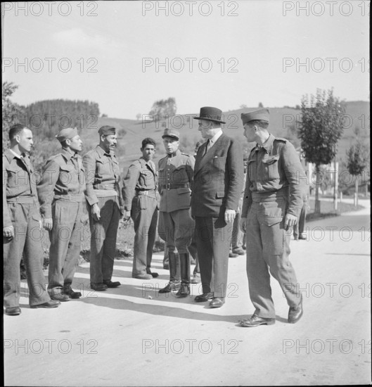 Commission of the Red Cross visits an internment camp, 1944.