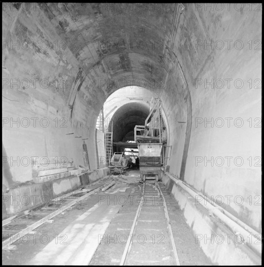 Railway Tunnel Construction near La Praille/Genf, 1957.