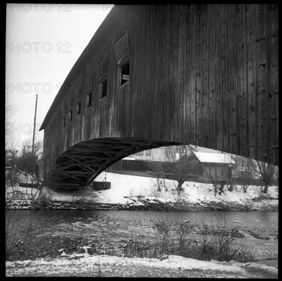 Roofed wooden bridge, Hasle-Ruegsau; 1955.