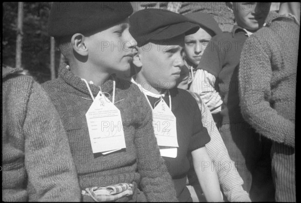 Refugees from Second World War, children from Serbia in Chiasso 1942.
