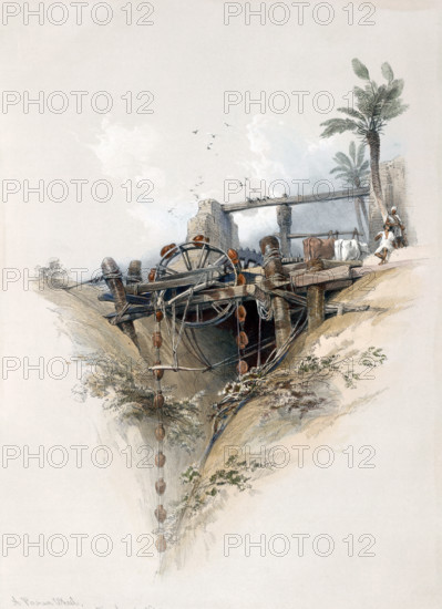 A Persian wheel used to raise water from the Nile