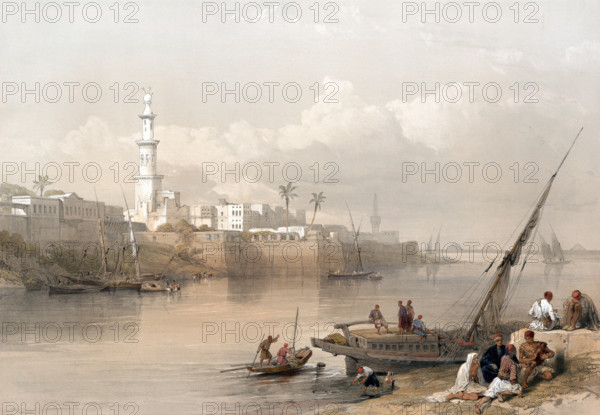 View of the Nile; Ferry to Giza
