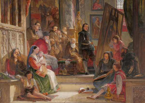 Murillo paints his painting The Virgin in the Franciscan Convent in Seville