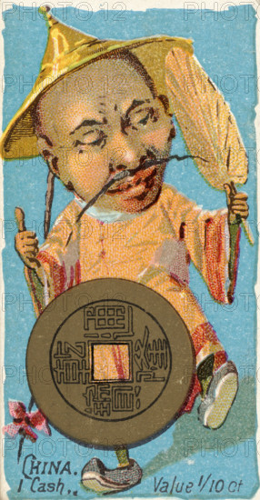 Coins from various countries with symbolic people