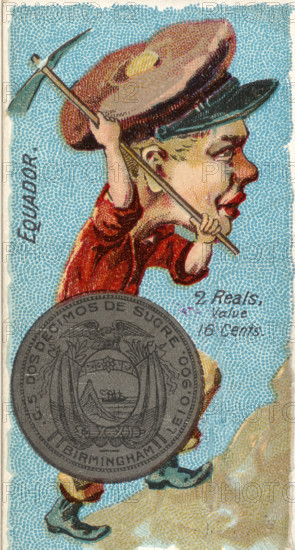 Coins from various countries with symbolic people