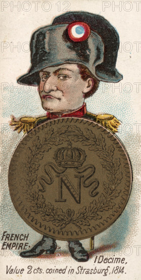 Coins from different countries with symbolic people