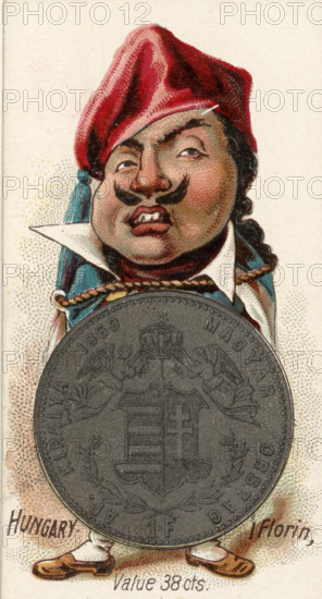 Coins from different countries with symbolic people