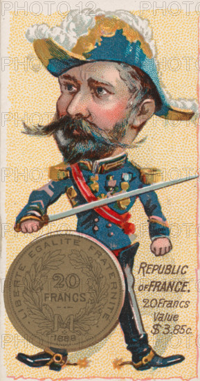 Coins from various countries with symbolic people