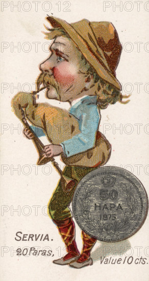 Coins from various countries with symbolic people